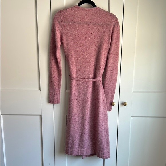 Autumn Cashmere Pink Long Cashmere Cardigan/Robe with Belt | S - Picture 3 of 5